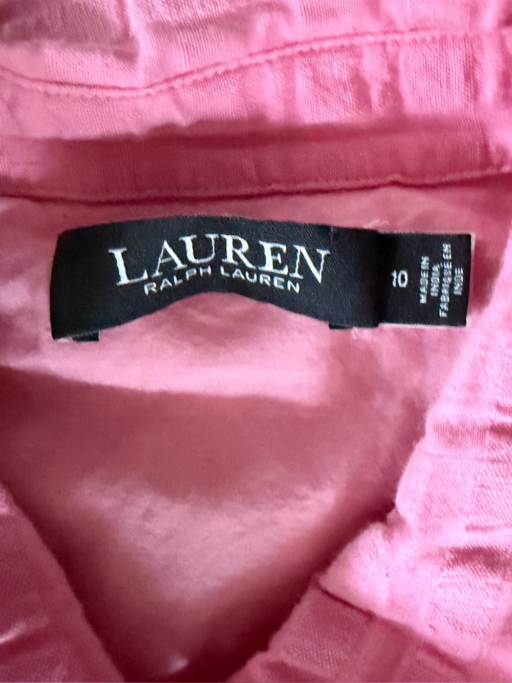 Lauren Ralph Lauren black label 100% cotton pink drop waist pink midi dress - 10 - Picture 3 of 8